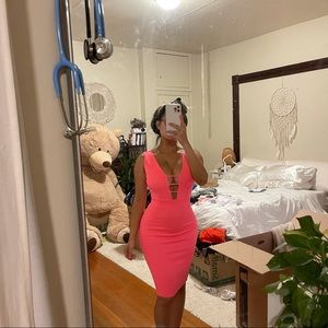 Neon pink dress